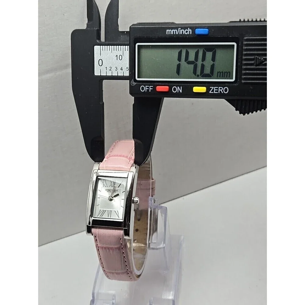 Kenneth Cole Reaction KC2404 Ladies XS Tank Watch Pink Leather Strap New Battery